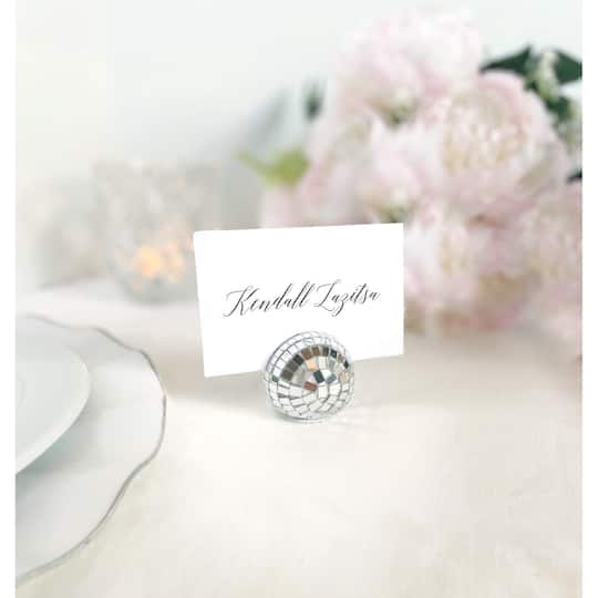 1.5" Silver Disco Ball Place Card Holders, 8ct. by Celebrate It™